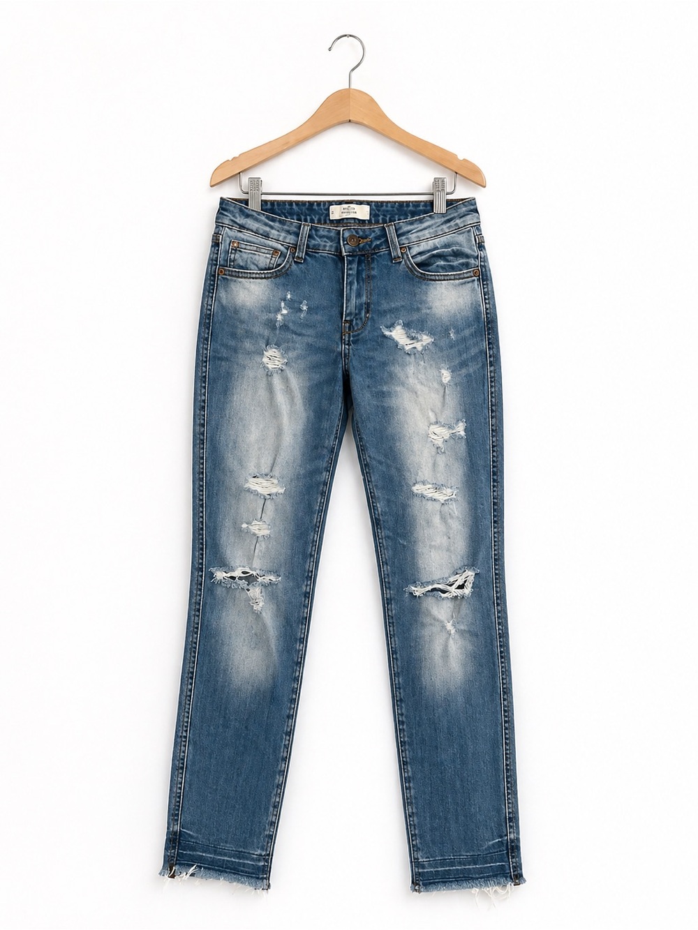Light Blue Distressed Skinny Jeans - Classic Slim Fit -Size 2